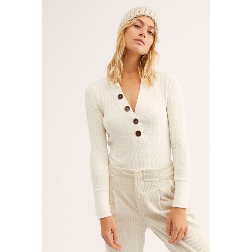 Free People Oliver Long Sleeve Henley Top